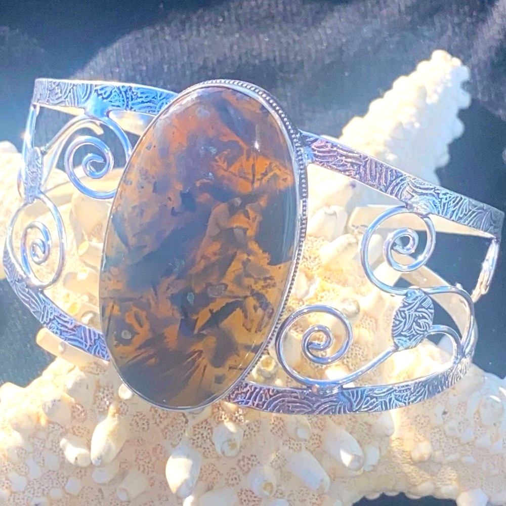 Sale * Stick Agate Natural Gemstone statement cuff